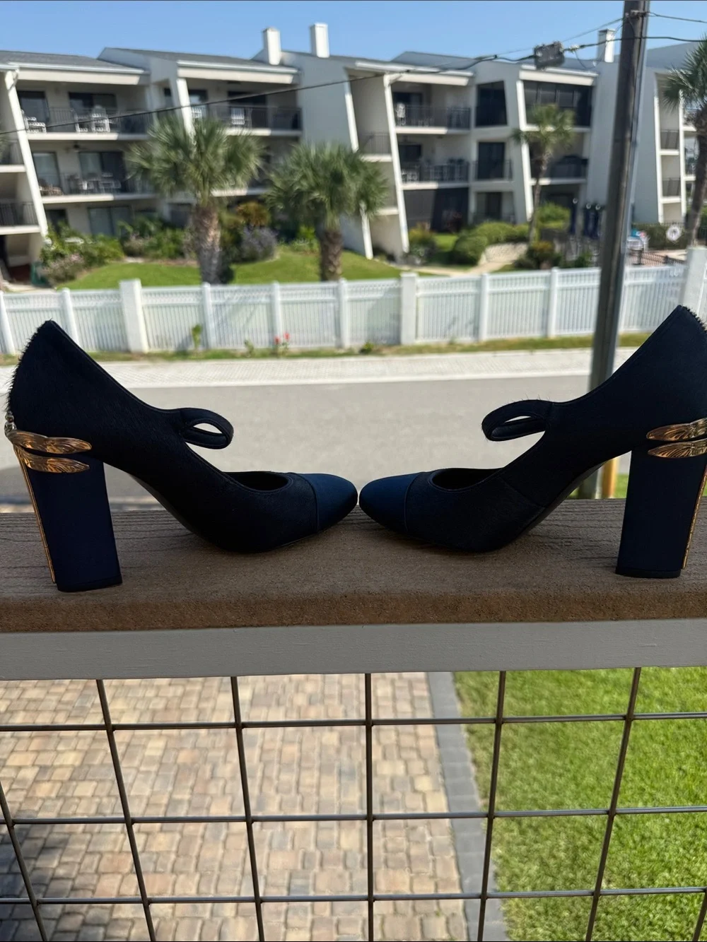 Tory Burch Navy and Deep Blue Mary Jane Heels